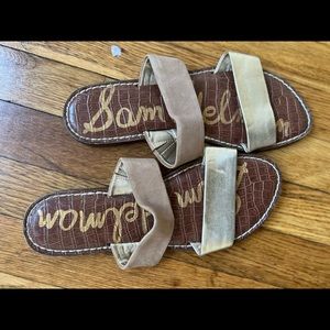 Gold and Tan Sam Edelman Sandals